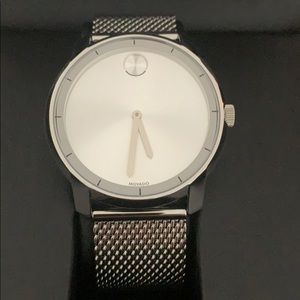 Movado Bold Silver Dial Stainless Steel Mesh Watch